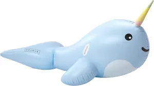 Giant Narwhal Inflatable Pool Float: Ride On Raft for Adults and Kids - Large Inflatable Raft for Beach, Lake or Swimming Pools - Cute Animal Pool Toys for Lounging and Party Fun