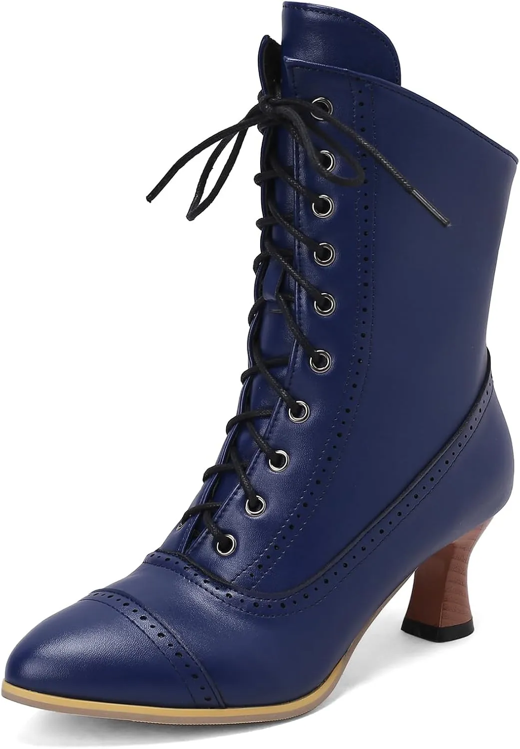 Gicoiz Women Pointed Toe Classic Kitten Heel Winter Booties
