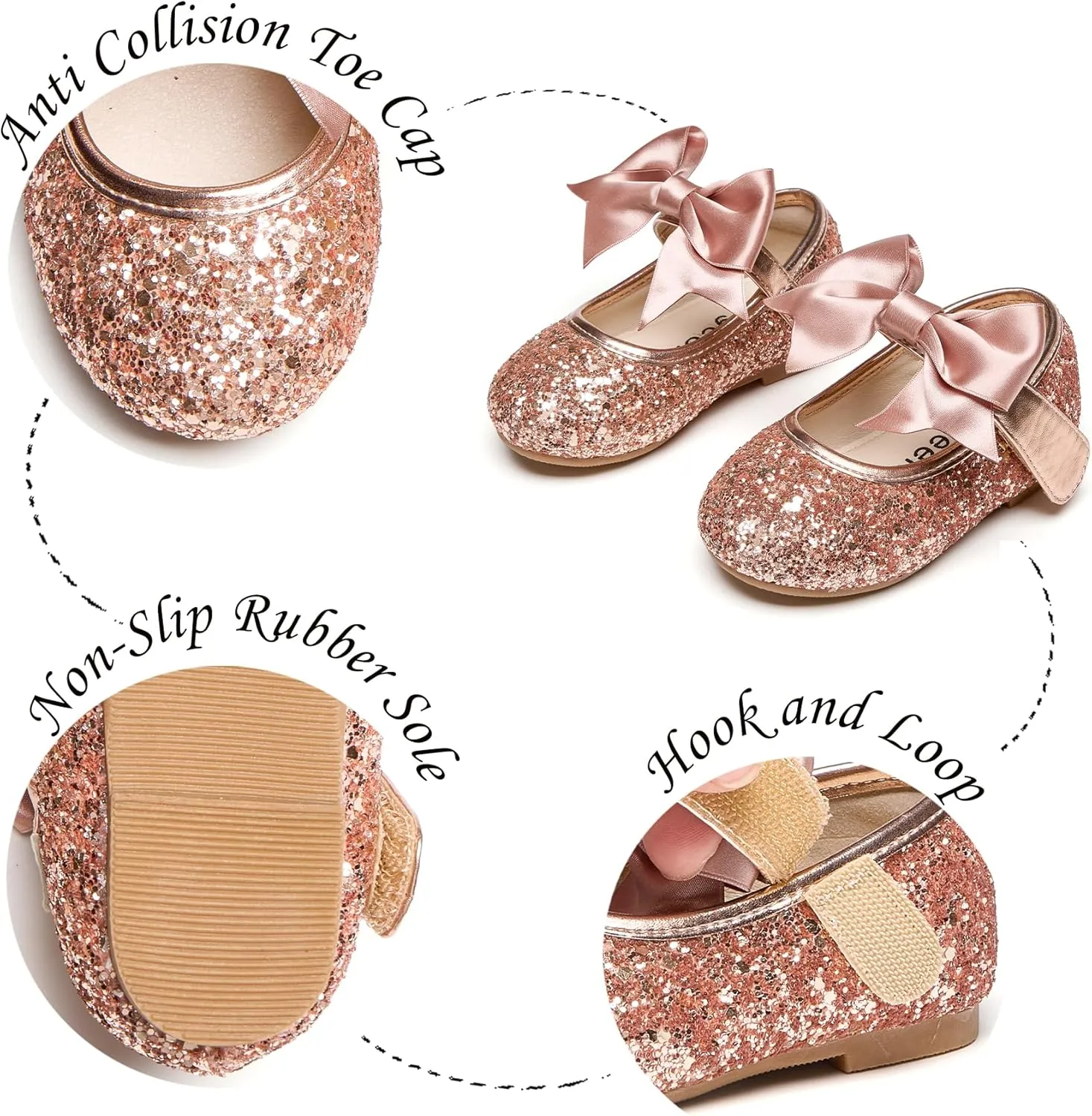 Girls Dress Shoes Ballet Mary Jane Flat Toddler Kid Bow Party Shoes