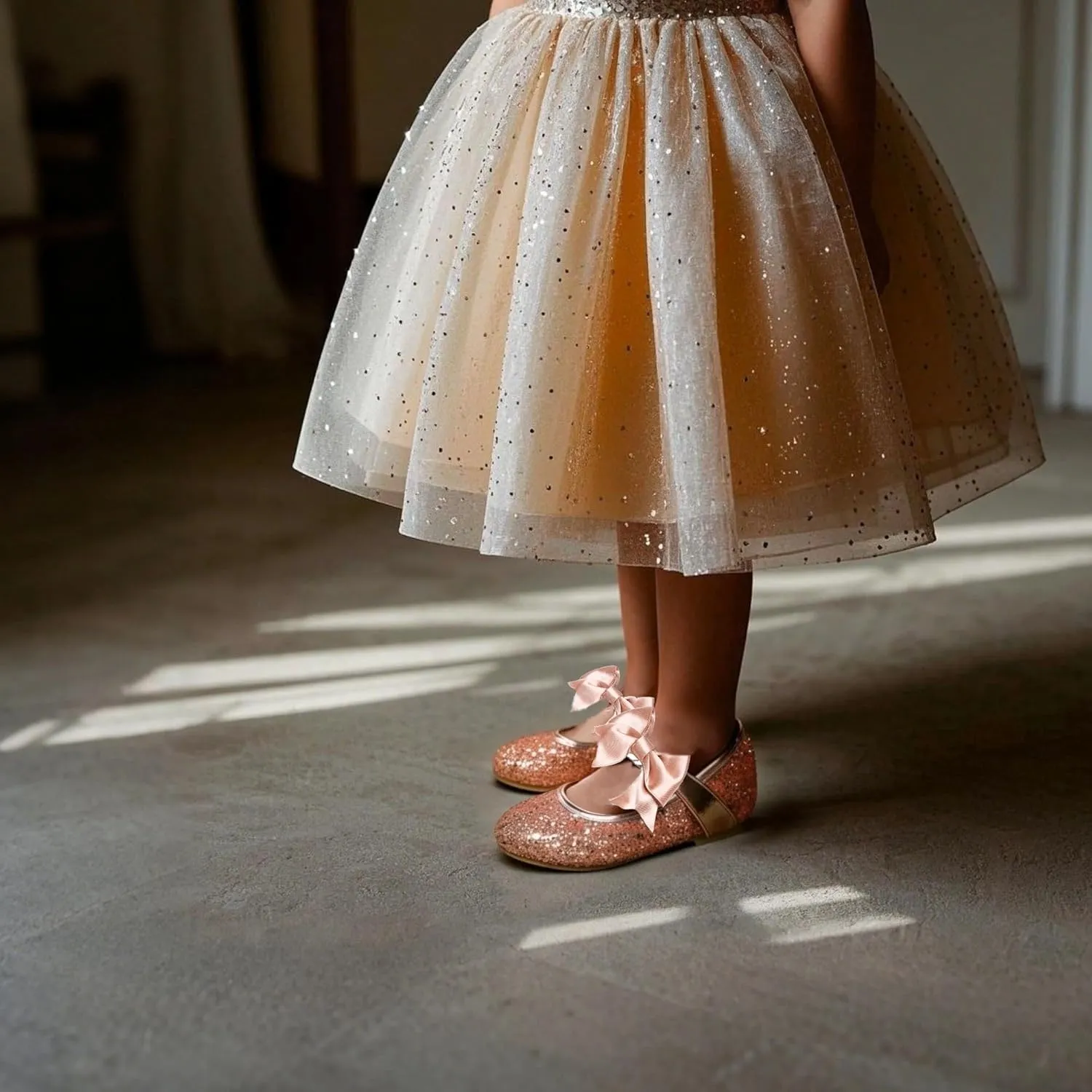 Girls Dress Shoes Ballet Mary Jane Flat Toddler Kid Bow Party Shoes