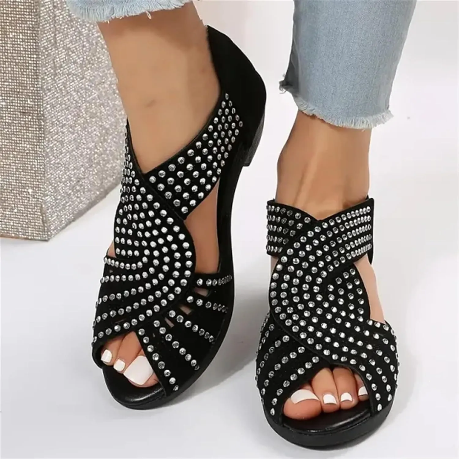 Glow Step Orthopedic Sandals, Glowstep Orthopedic Sandals, Glowstep Orth𝐨pedic Low Heel Cut-Out Sanda𝗹s, Arch Support