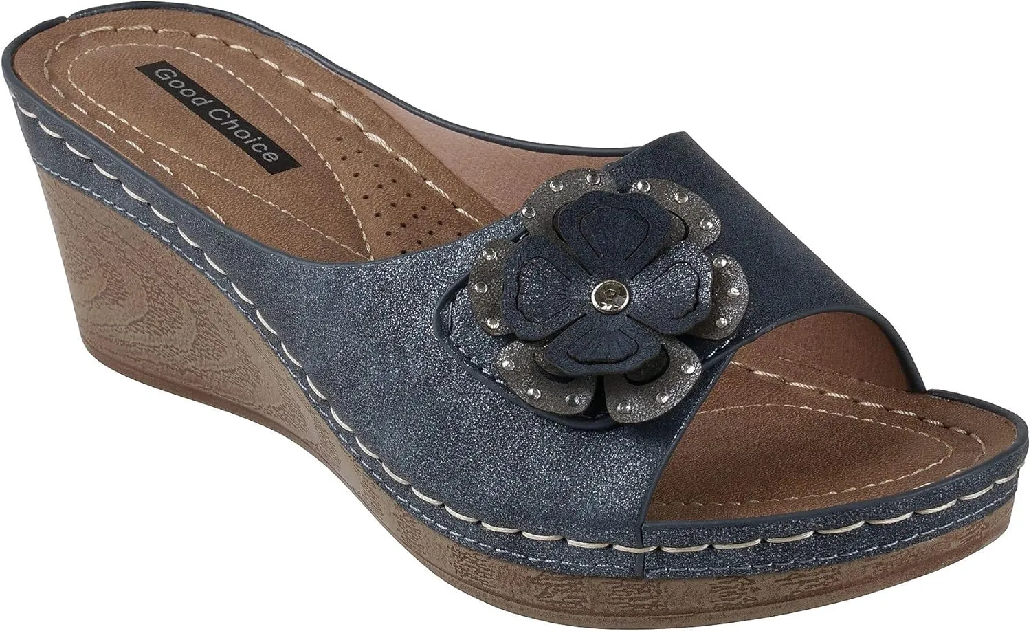Good Choice Shoes Women's Naples Black Wedge Sandal - Size 9.5, Medium Width, Fashion-Conscious