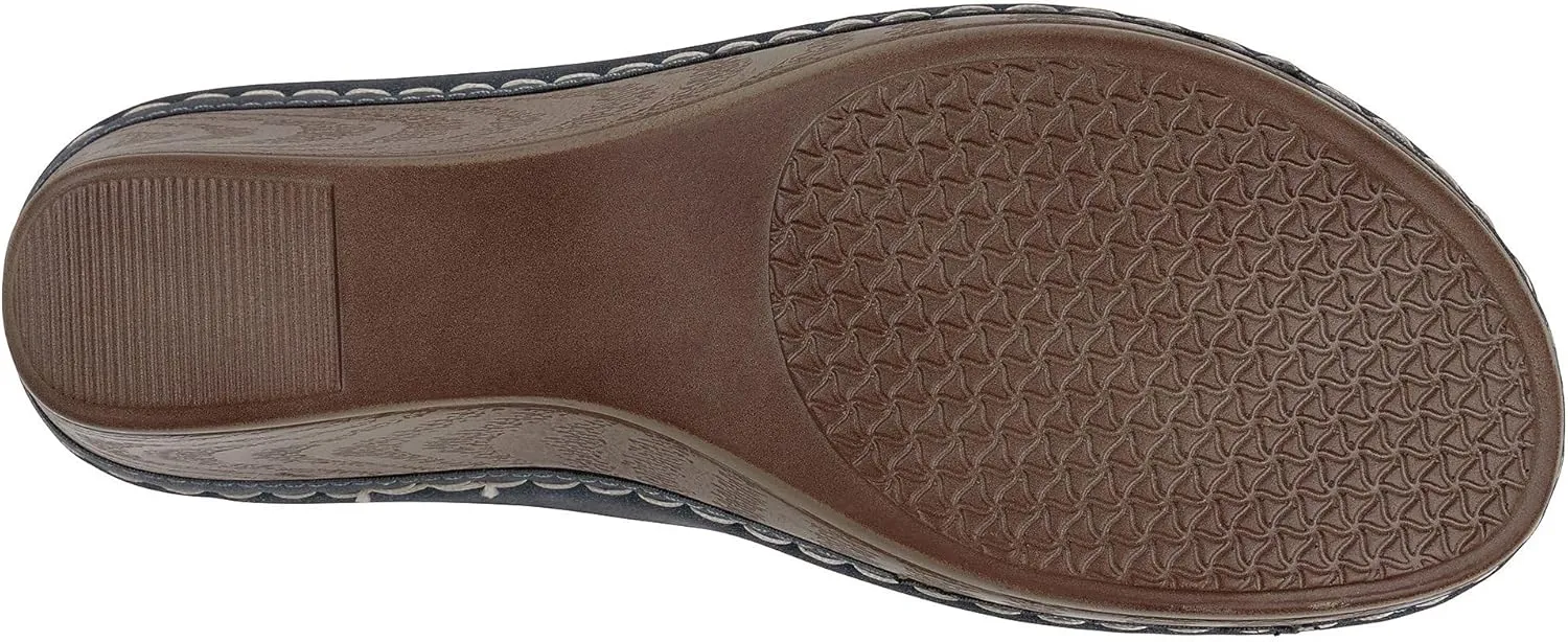 Good Choice Shoes Women's Naples Black Wedge Sandal - Size 9.5, Medium Width, Fashion-Conscious