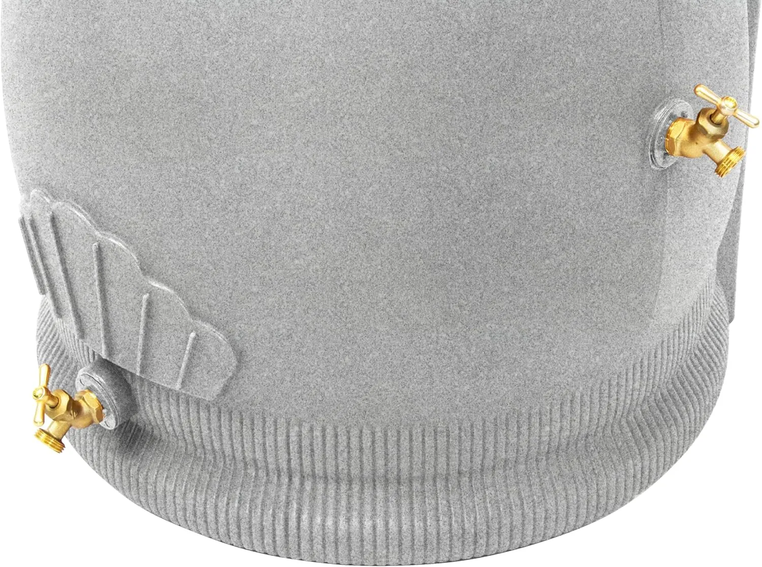 Good Ideas Rain Saver 50 Gallon Urn Shaped Water Storage Barrel with Planter and 2 Metal Spigots, Light Granite