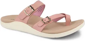 Gravity Defyer Women's GDEFY Yontal Leather Fashion Sandal - VersoShock Proven Performance Orthotic Slides