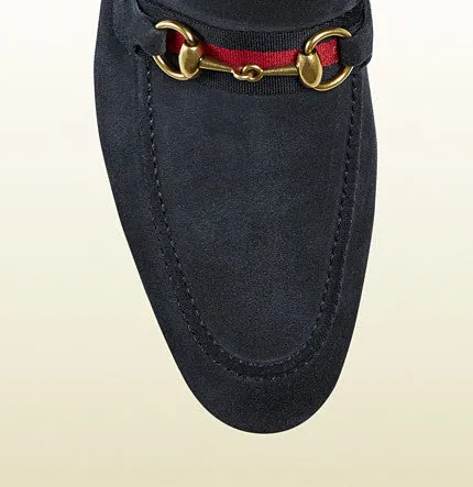 Gucci - blue suede horsebit loafer
