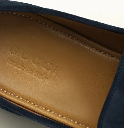 Gucci - blue suede horsebit loafer
