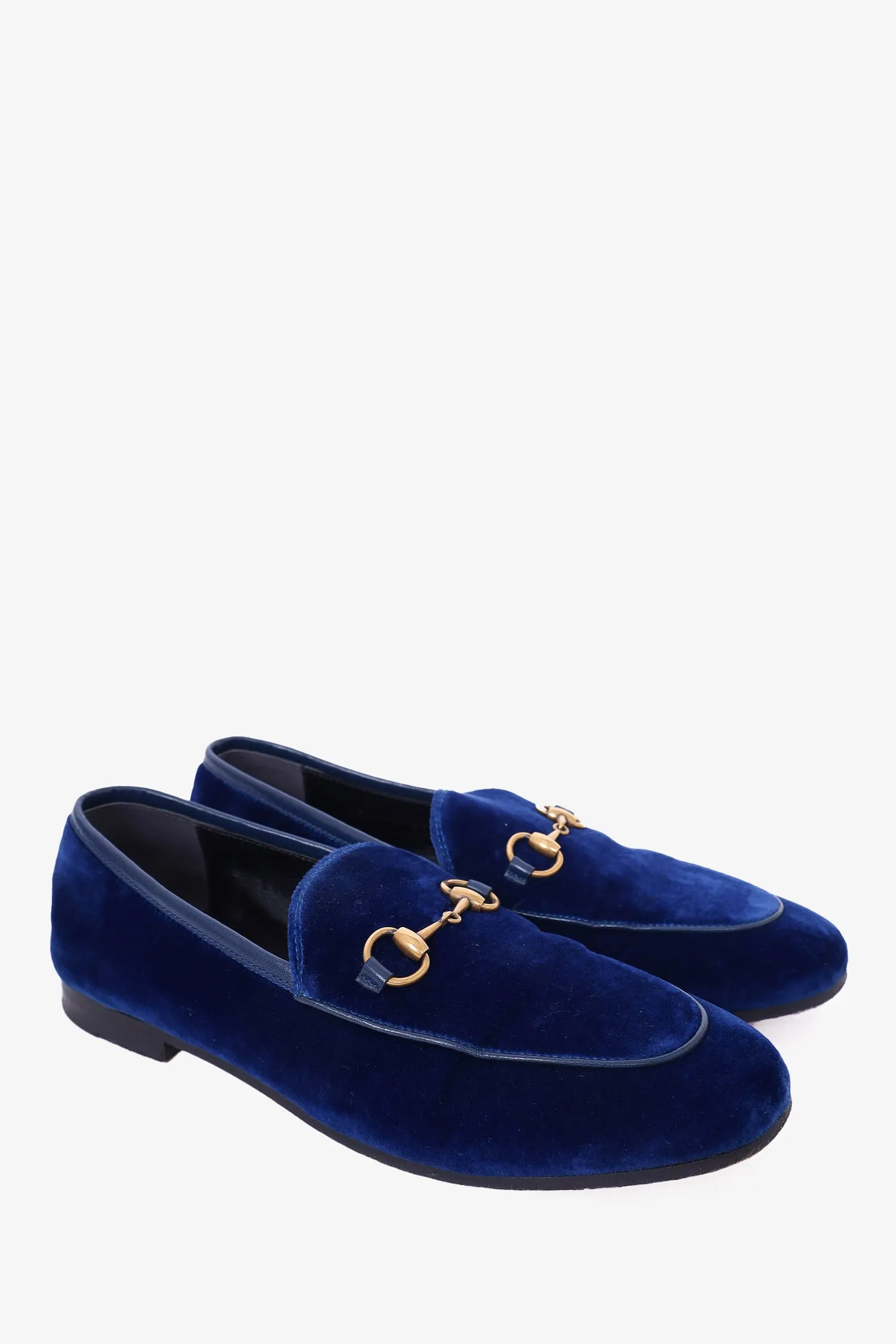 Gucci Blue Velvet Horsebit Loafer Size 37