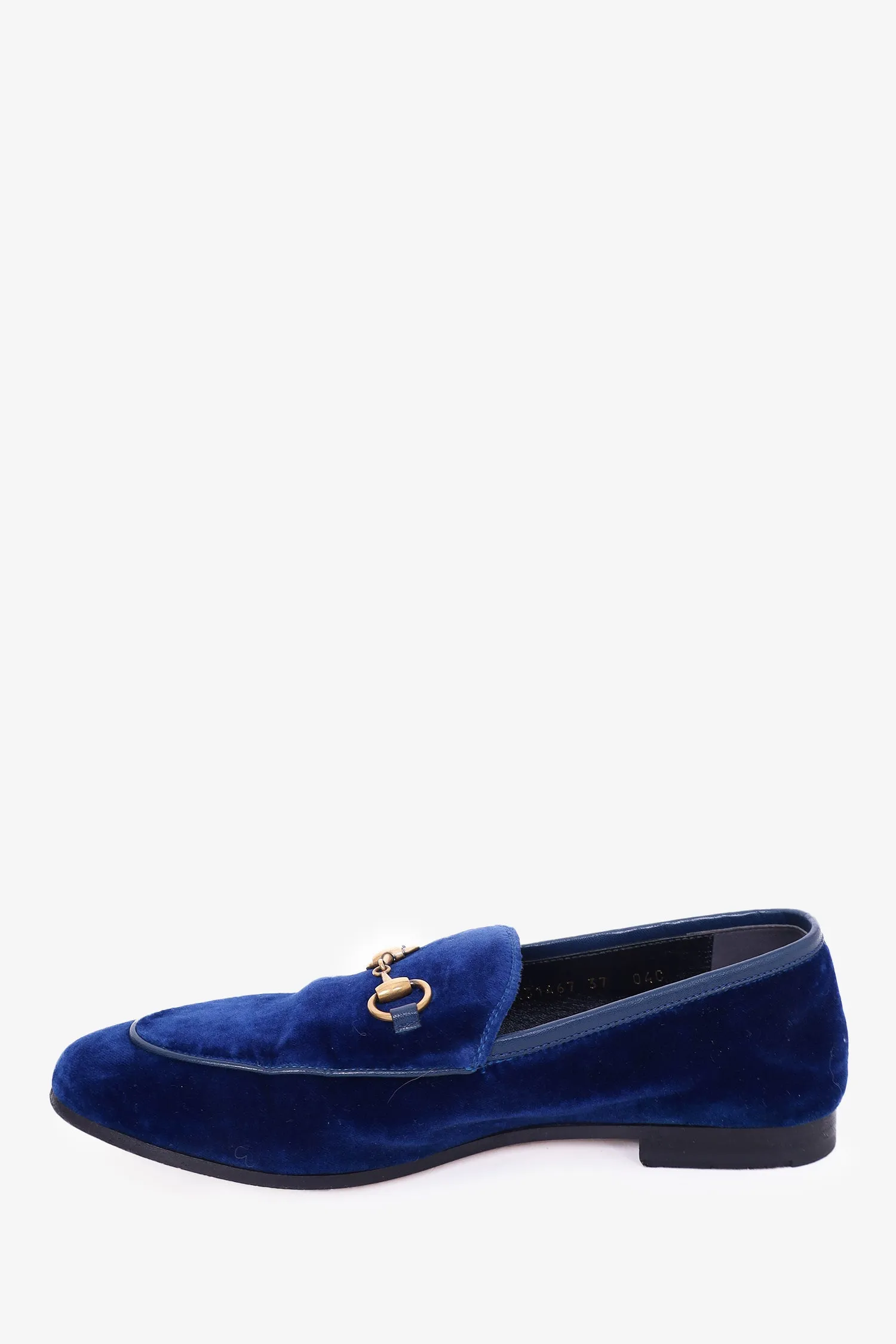 Gucci Blue Velvet Horsebit Loafer Size 37