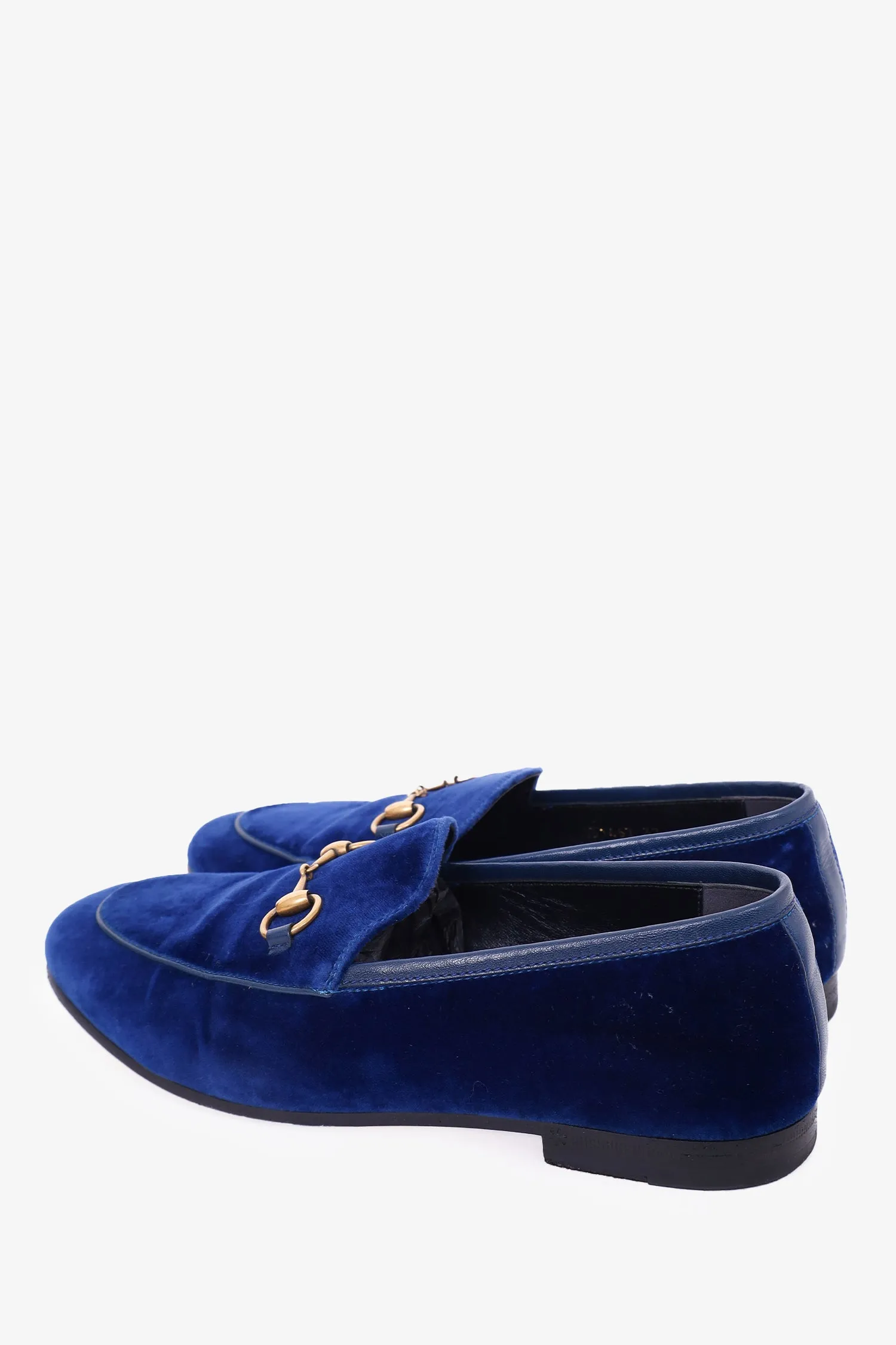 Gucci Blue Velvet Horsebit Loafer Size 37