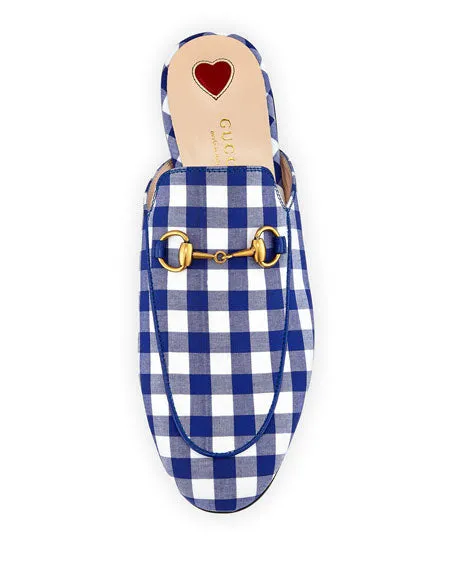 Gucci Flat Princetown Gingham Mule
