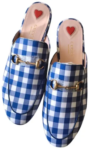 Gucci Flat Princetown Gingham Mule