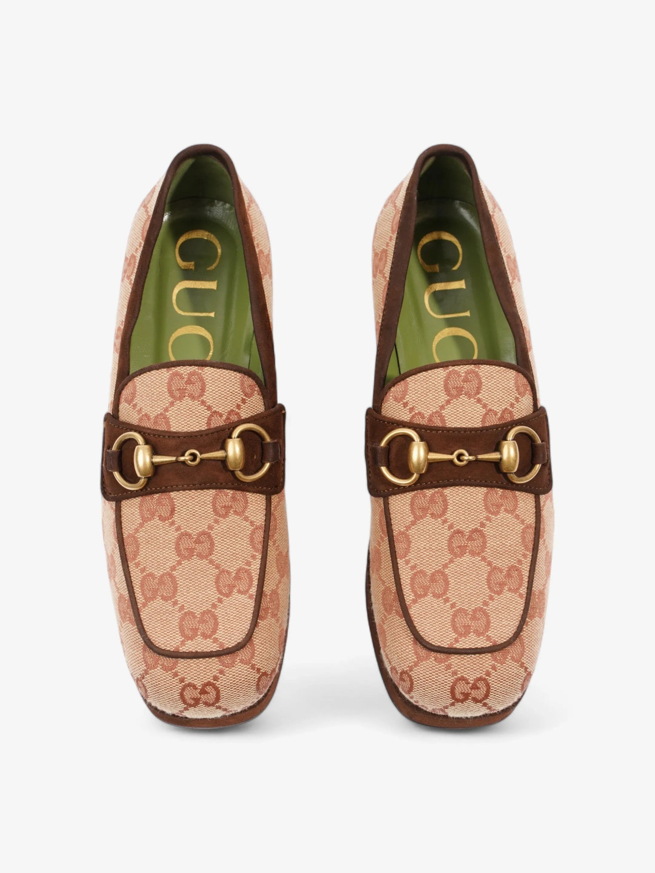 Gucci Horsebit Loafer Beige / Brown Canvas EU 35.5 UK 2.5