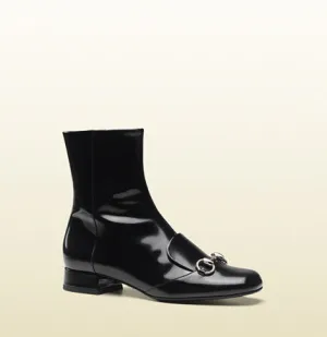 Gucci - Leather Horsebit Ankle Boot
