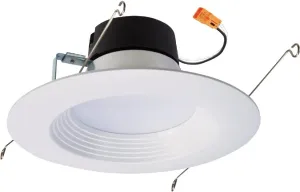 HALO 6 inch Recessed LED Can Light – Retrofit Ceiling & Shower Downlight – 3000K - Baffle White Trim (6 Pack)