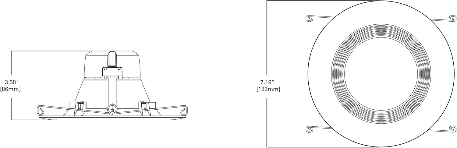 HALO 6 inch Recessed LED Can Light – Retrofit Ceiling & Shower Downlight – 3000K - Baffle White Trim (6 Pack)