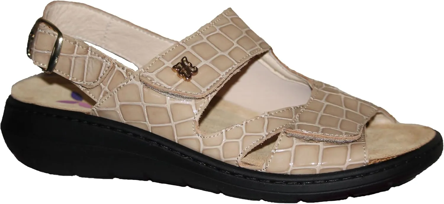 HELLE FASHION * COMFORT WOMEN's JANETTE 2 HOOK & LOOP SLINGBACK WITH BUNION SHIELD SANDAL