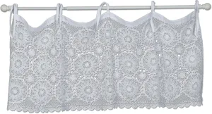 Heritage Lace White Medallion Crochet Envy 45" Wide X 16" Drop Valance