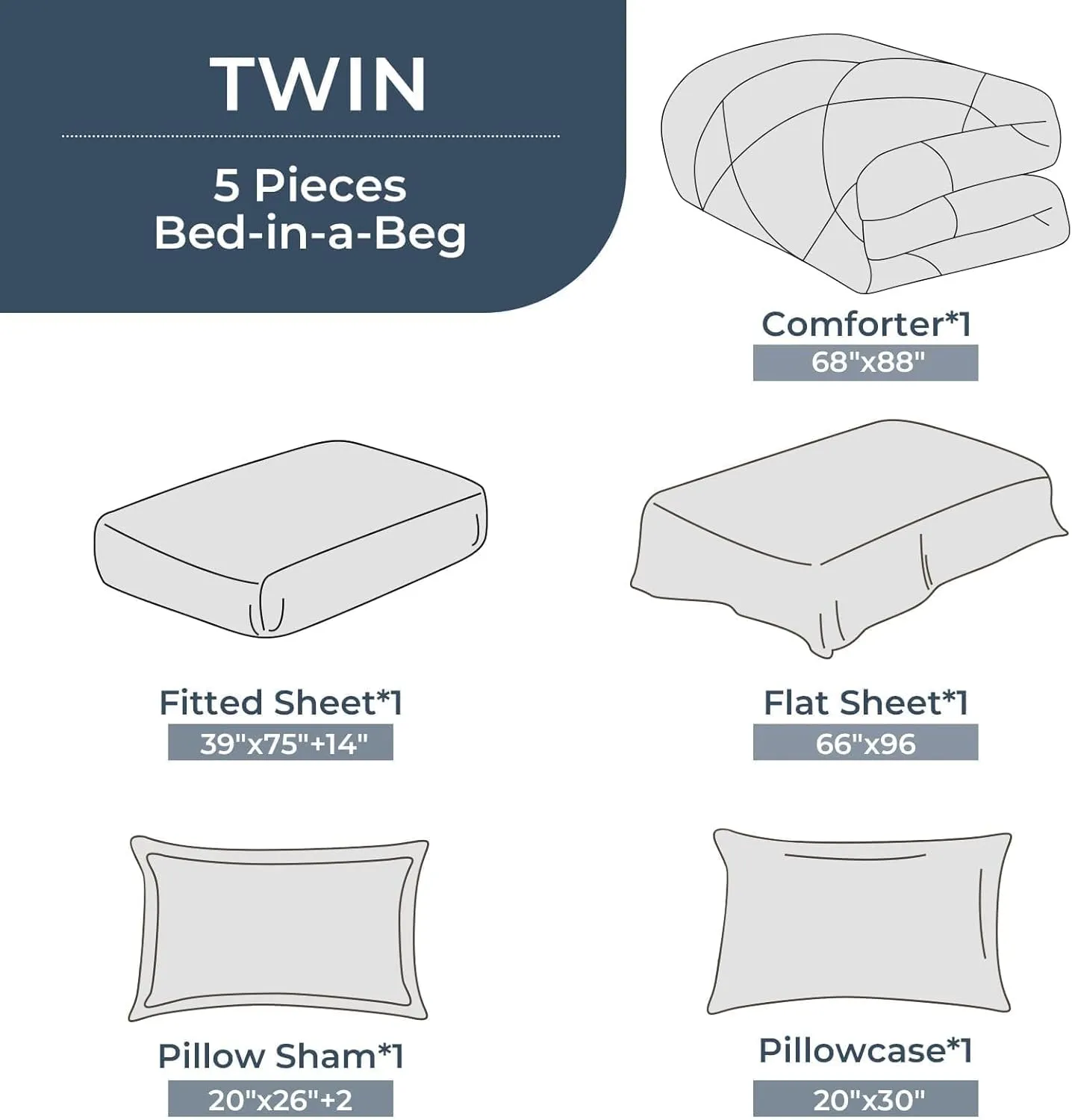 HEVUMYI Light Grey Queen Comforter Set - 7-Piece All Season Bed in a Bag Queen, Ultra Soft Bedding Set with Comforter, Flat Sheet, Fitted Sheet, Pillowcases, Pillow Shams, Light Gray