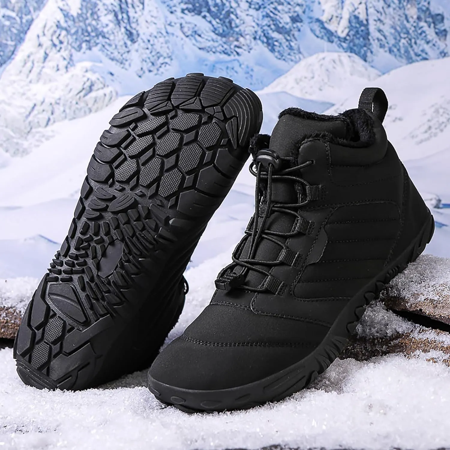 Hike Winter Footwear Barefoot Shoes Women Men, Outdoor Waterproof Slip Resistant Hiking Boots, 2024 Wide Toe Box Barefoot Shoes, Walking Sneaker