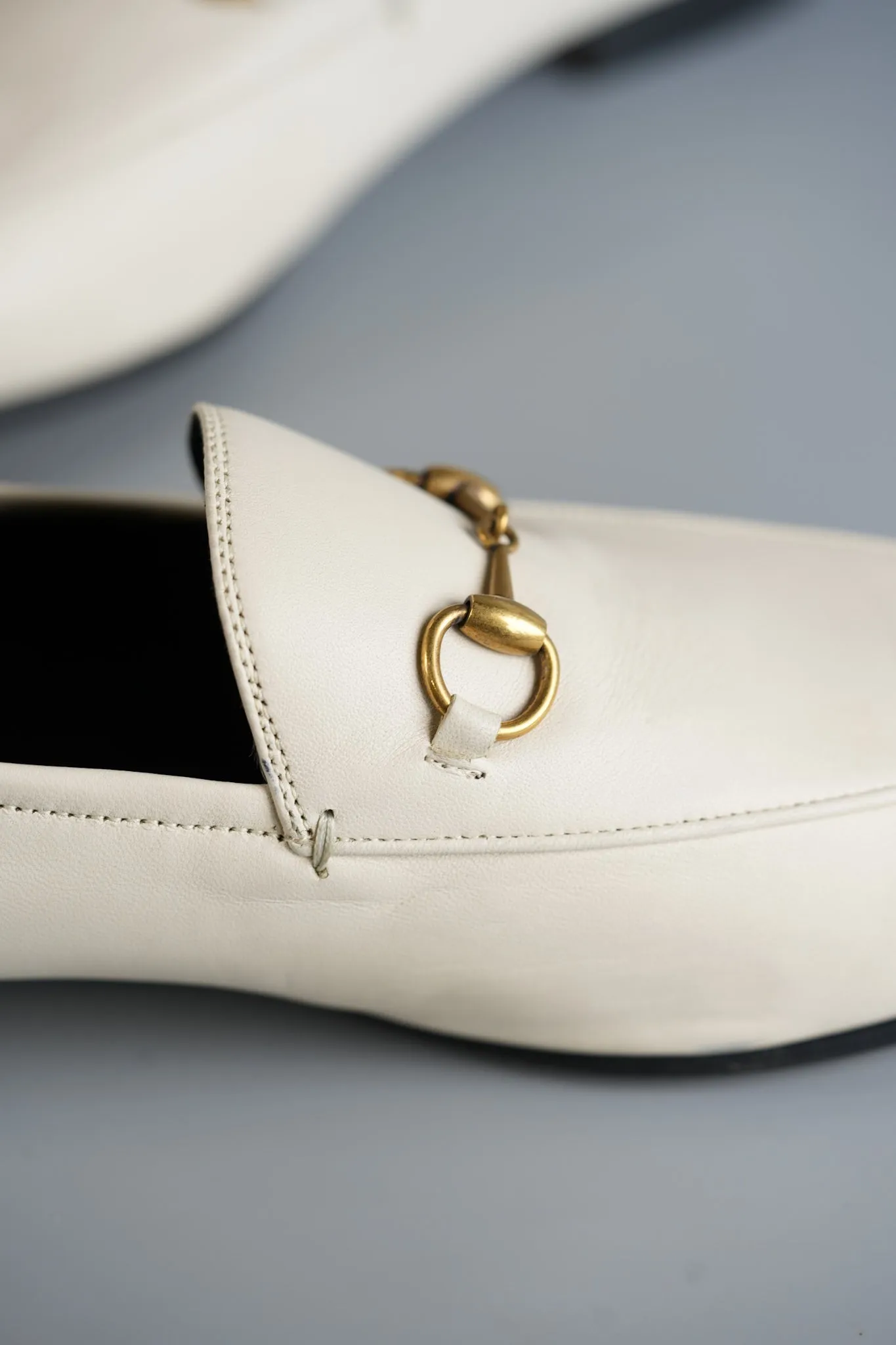 Horsebit Loafer in White Leather Size 41 EU (28.5cm)
