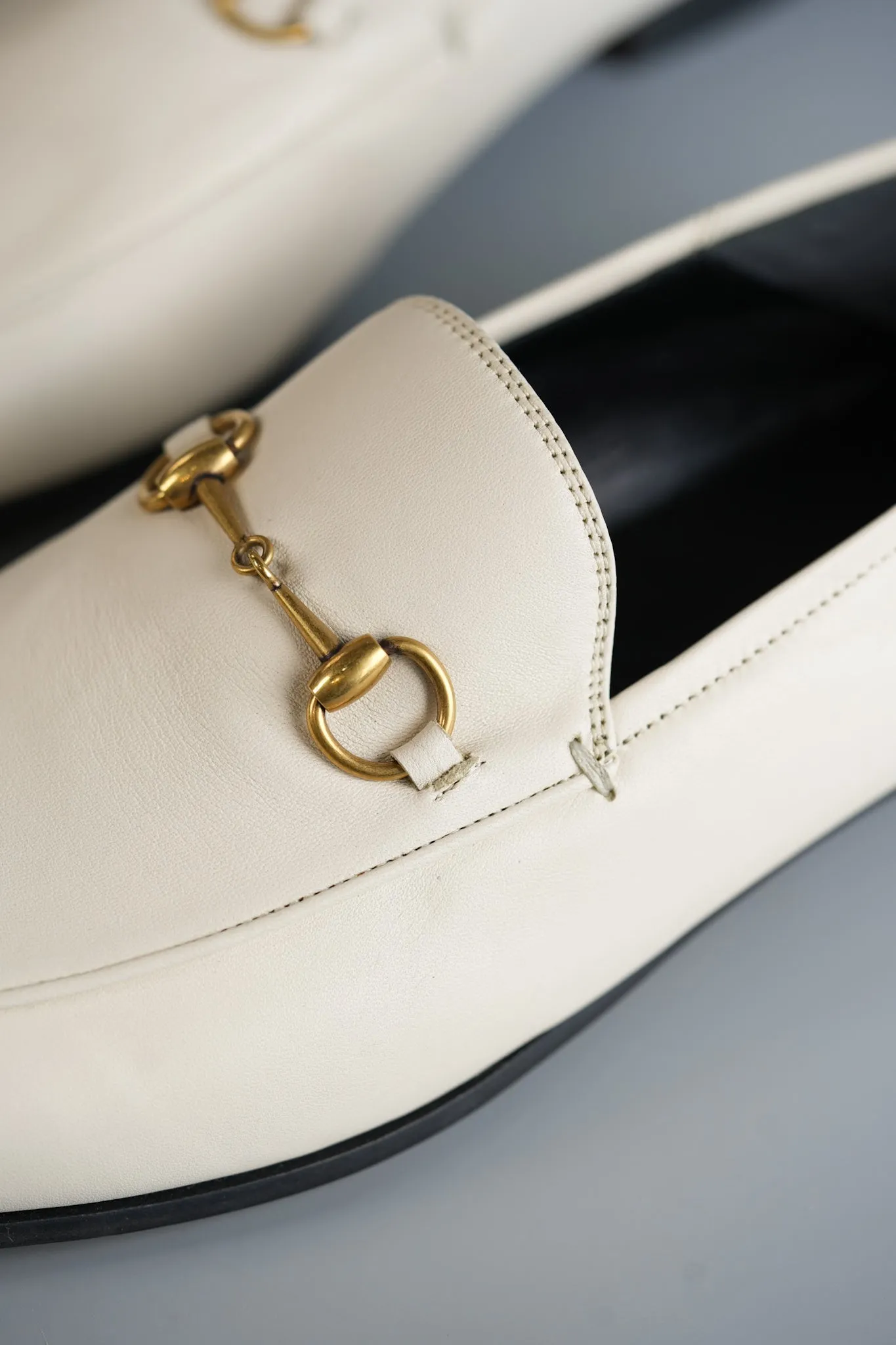 Horsebit Loafer in White Leather Size 41 EU (28.5cm)