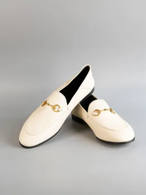Horsebit Loafer in White Leather Size 41 EU (28.5cm)