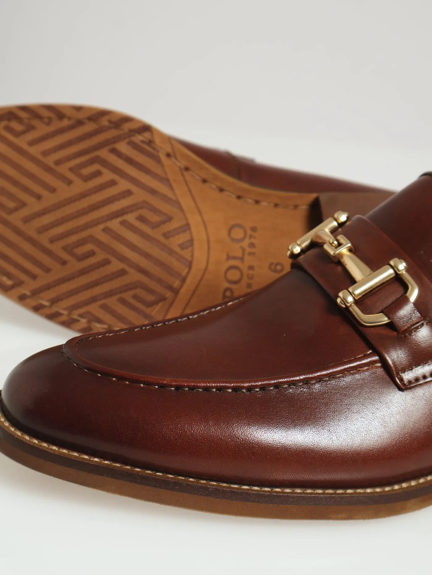 Horsebit Metal Trim Penny Loafer Slip In - Tan