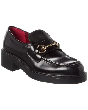 Horsebit Platform Elegant Loafer Gucci Leather Fairly priced