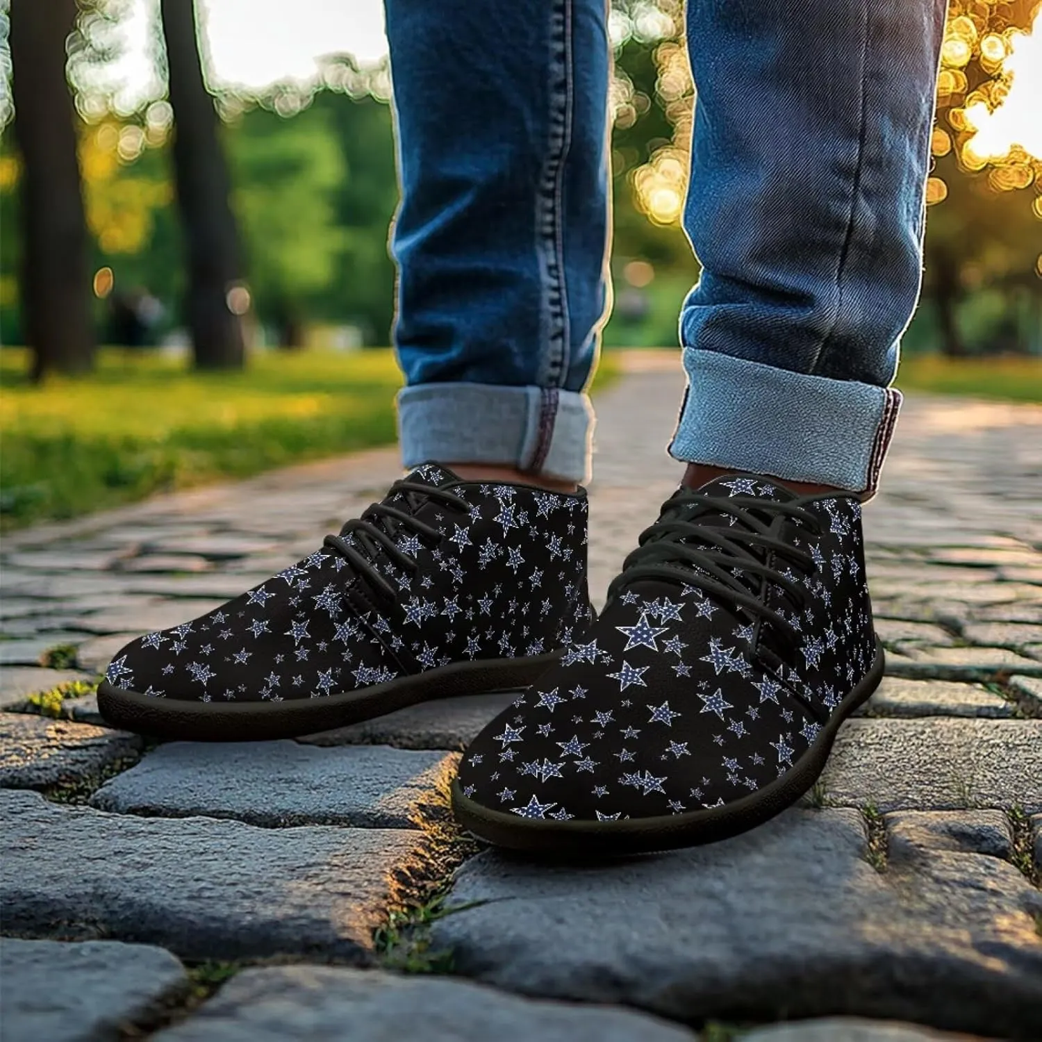 Howilath Aztec Tribal Print Barefoot Shoes Men Leather Low Zero Drop Sneaker Cross Training Shoes for Hiking Diving