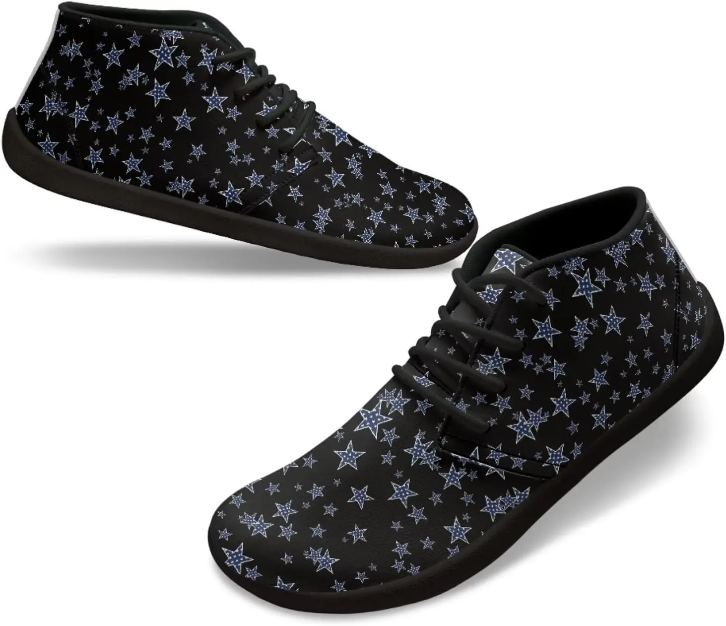 Howilath Aztec Tribal Print Barefoot Shoes Men Leather Low Zero Drop Sneaker Cross Training Shoes for Hiking Diving