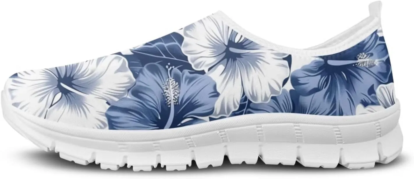 Howilath Flower Print Casual Shoes for Women Slip on Shoes Anti-Skid Sneakers Travel Hiking Sport Shoes