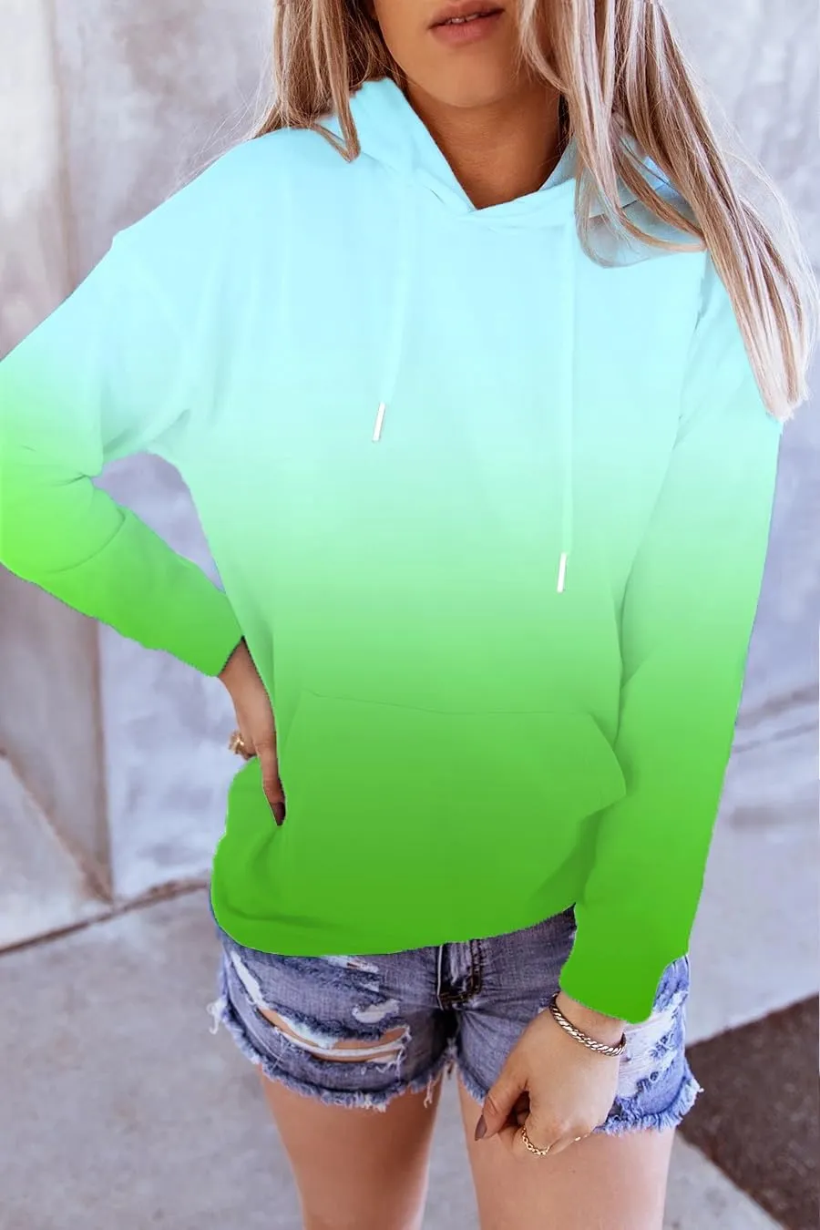 HVEPUO Womens Hoodies Fall Long Sleeve Drawstring Pullover Tops With Pockets Girls' Fashion Loose Casual Sweatshirt For Women