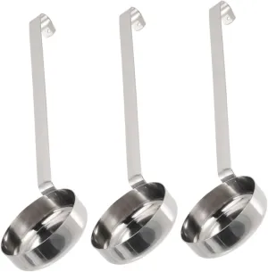 IMIKEYA Pizza Sauce Ladle 3pcs Set Stainless Steel Flat-edge for Gravy Salad Dressing Dessert