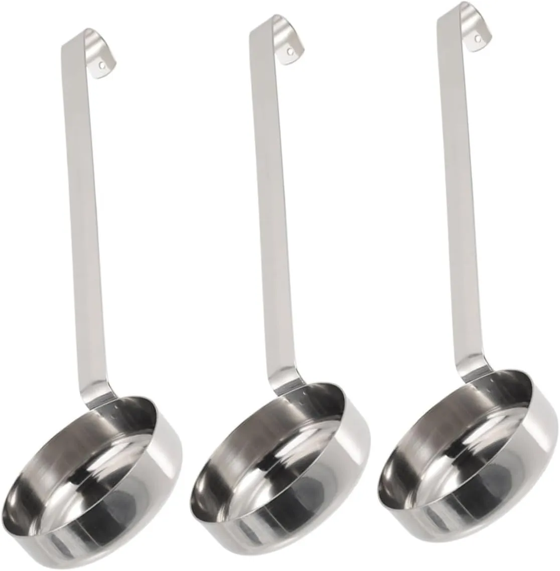 IMIKEYA Pizza Sauce Ladle 3pcs Set Stainless Steel Flat-edge for Gravy Salad Dressing Dessert