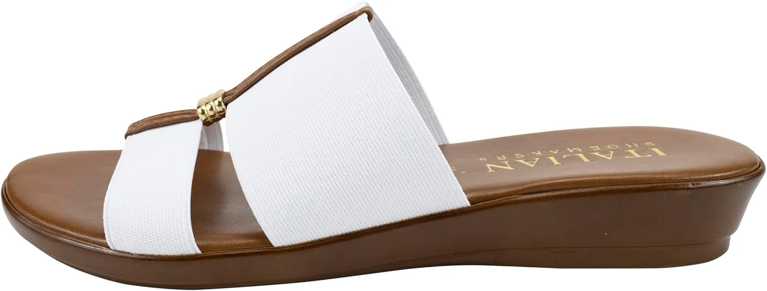 ITALIAN Shoemakers Women's Sofy Wedge Sandal, Comfort Casual Open Toe – Made in Italy, 1.5" Heel