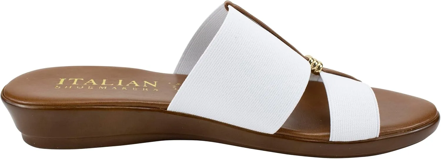 ITALIAN Shoemakers Women's Sofy Wedge Sandal, Comfort Casual Open Toe – Made in Italy, 1.5" Heel