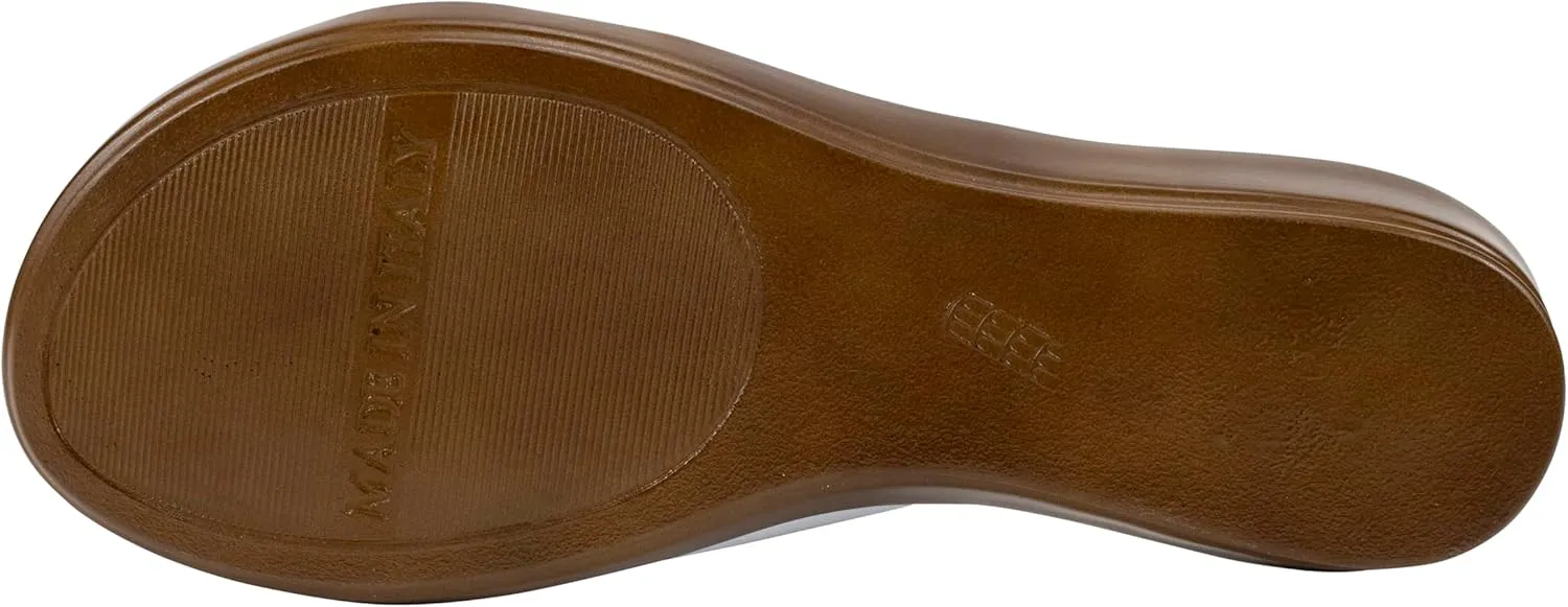 ITALIAN Shoemakers Women's Sofy Wedge Sandal, Comfort Casual Open Toe – Made in Italy, 1.5" Heel