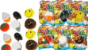 JA-RU Splat Ball - Squishy Stress Balls (12 Assorted Pack) Emoji-Squishy Ball Fidget Pack for Kids and Adults. Party Favor Classroom Treasure Box Prize Birthday Gifts Easter Egg Stuffers. 5303-12