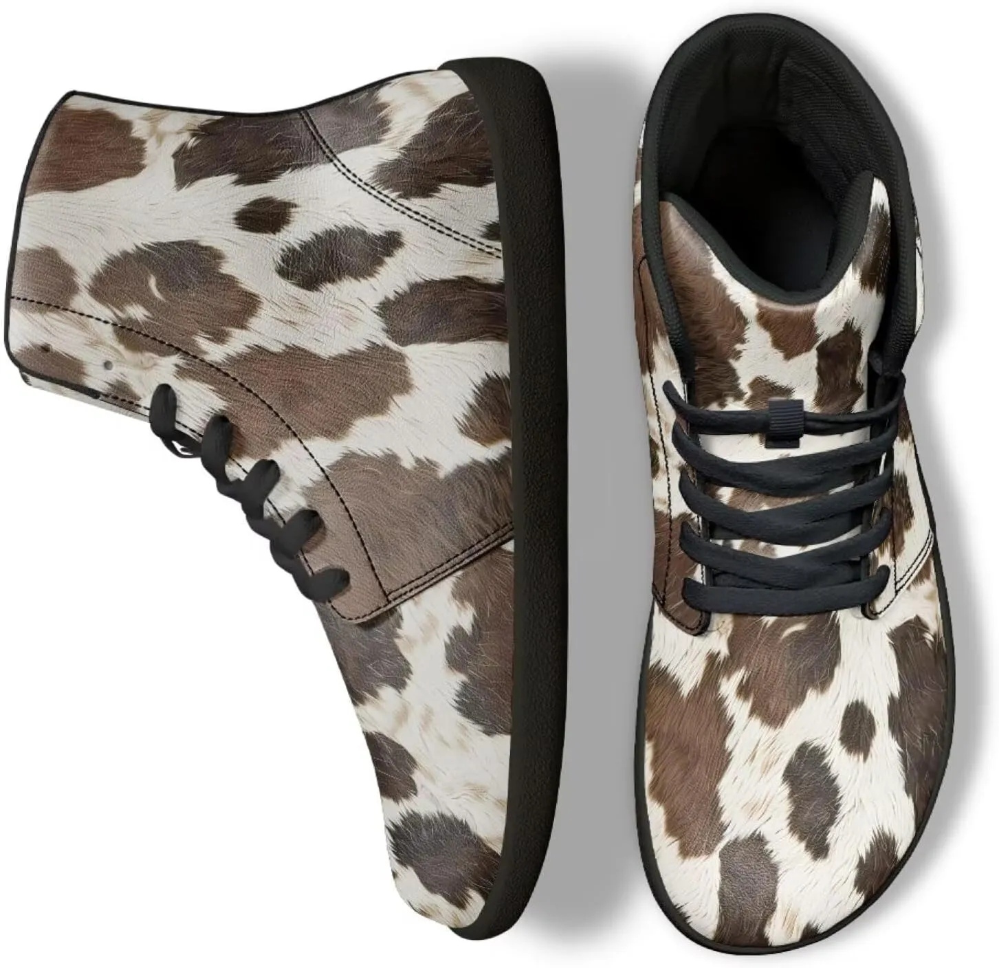 Jeiento Animal Print Barefoot High Top Sneaker Tennis Shoes Comfort Sports Fitness Running Shoes for Men