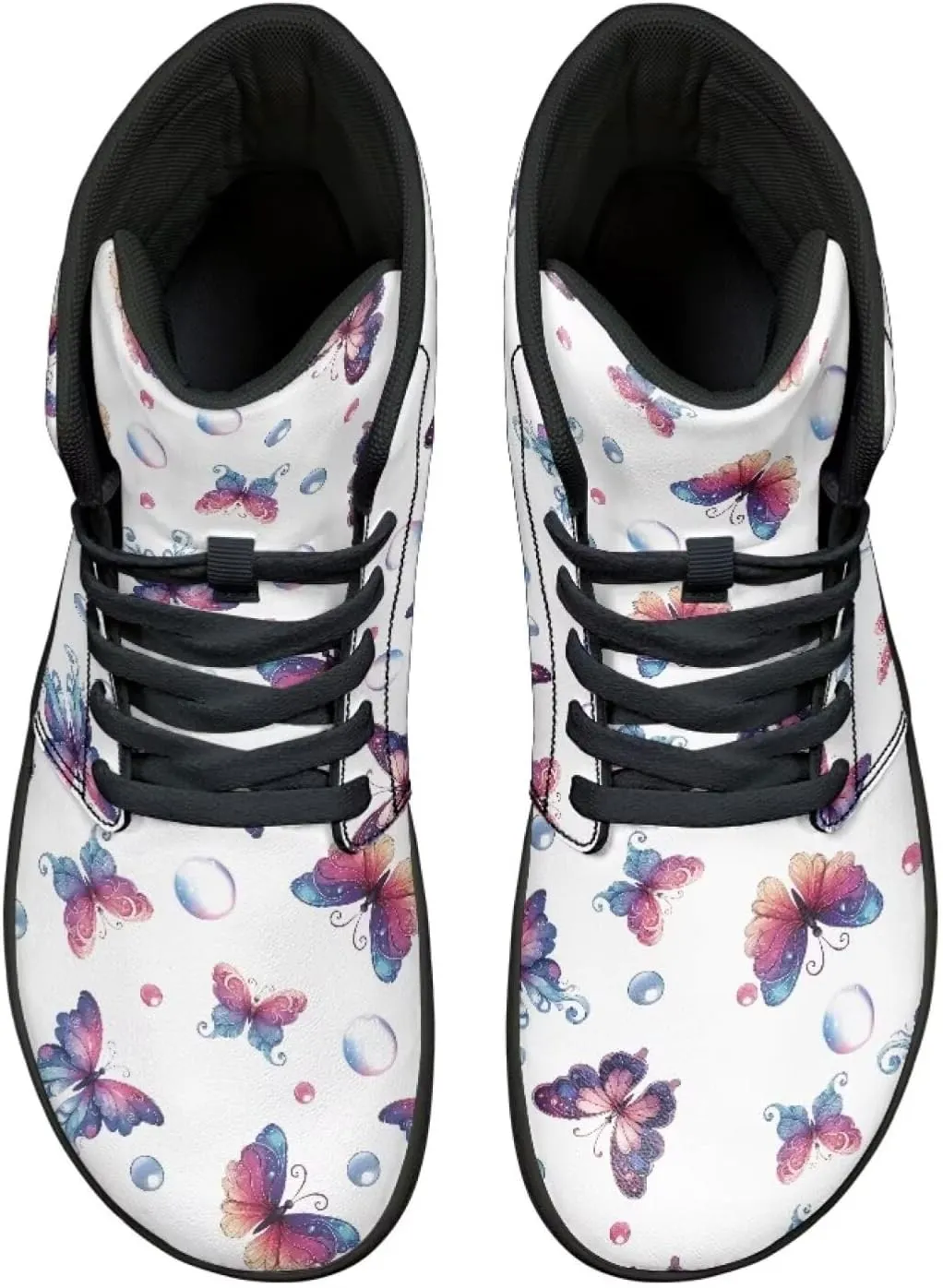 Jeiento High Top Barefoot Sneakers Men Women Butterfly Barefoot Shoes with Wide Toe Box