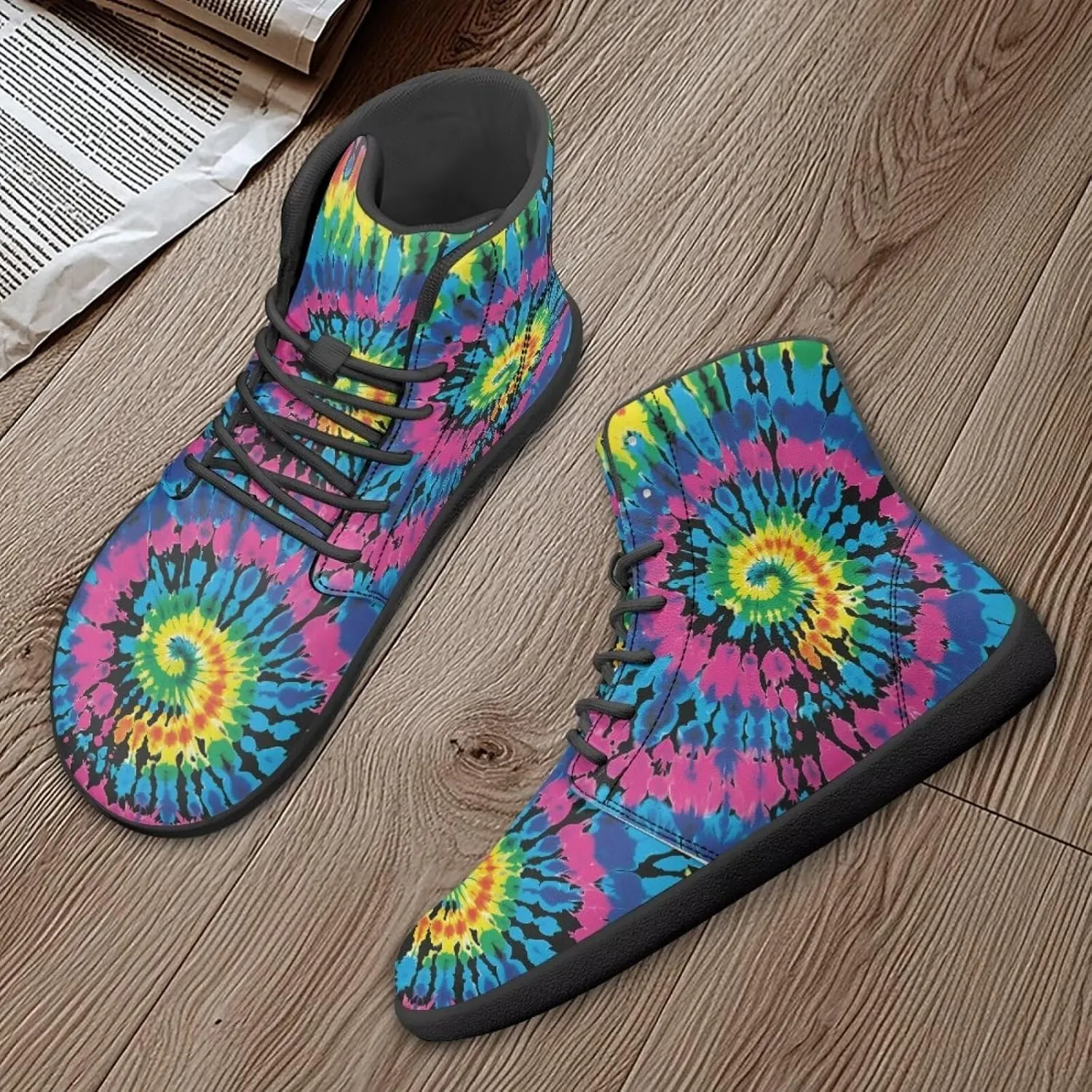 Jeiento Mens Galaxy Barefoot Shoes Casual Wide Toe Boxes Shoes Pu Leather Minimalist Barefoot Running Shoes Zero Drop Shoes