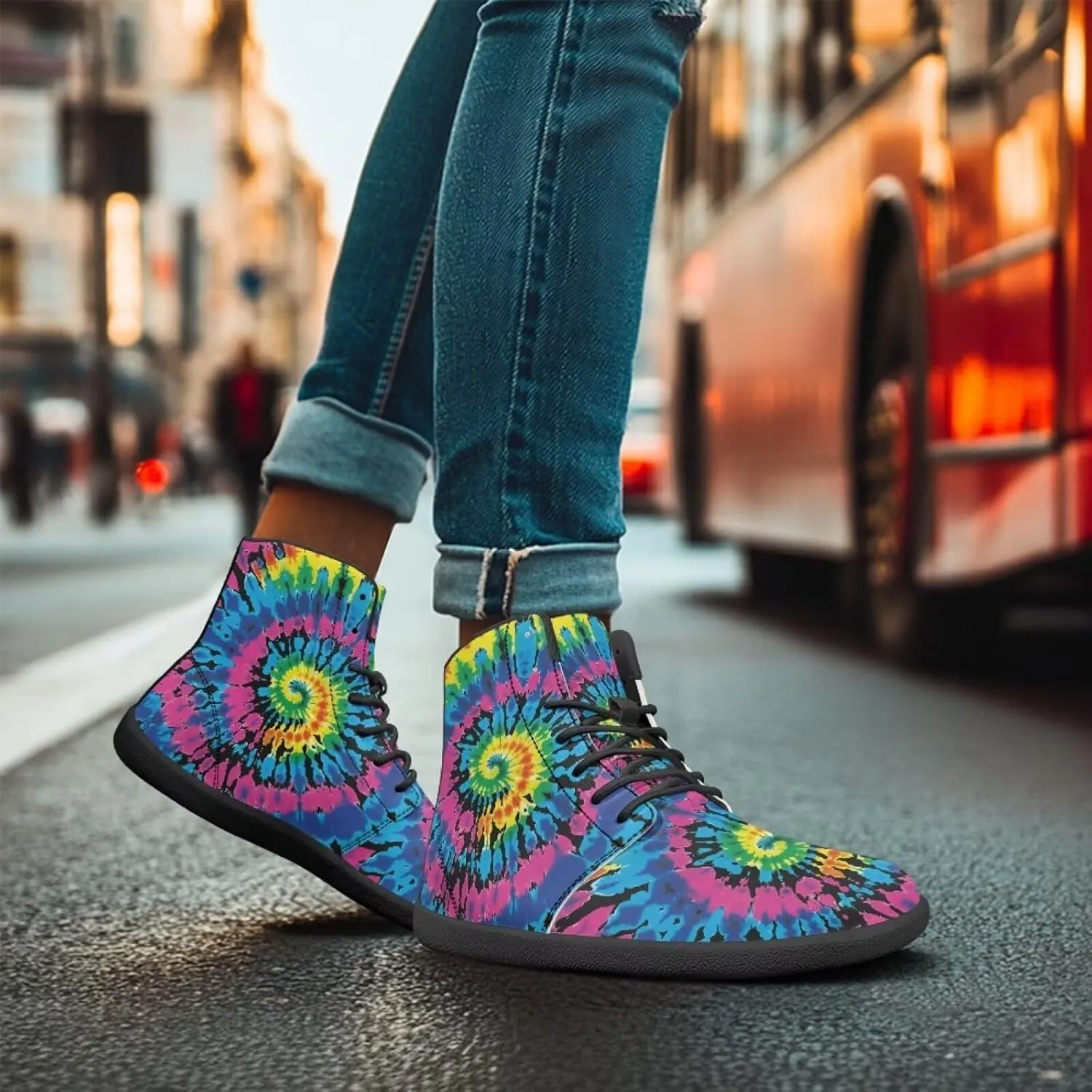 Jeiento Mens Galaxy Barefoot Shoes Casual Wide Toe Boxes Shoes Pu Leather Minimalist Barefoot Running Shoes Zero Drop Shoes