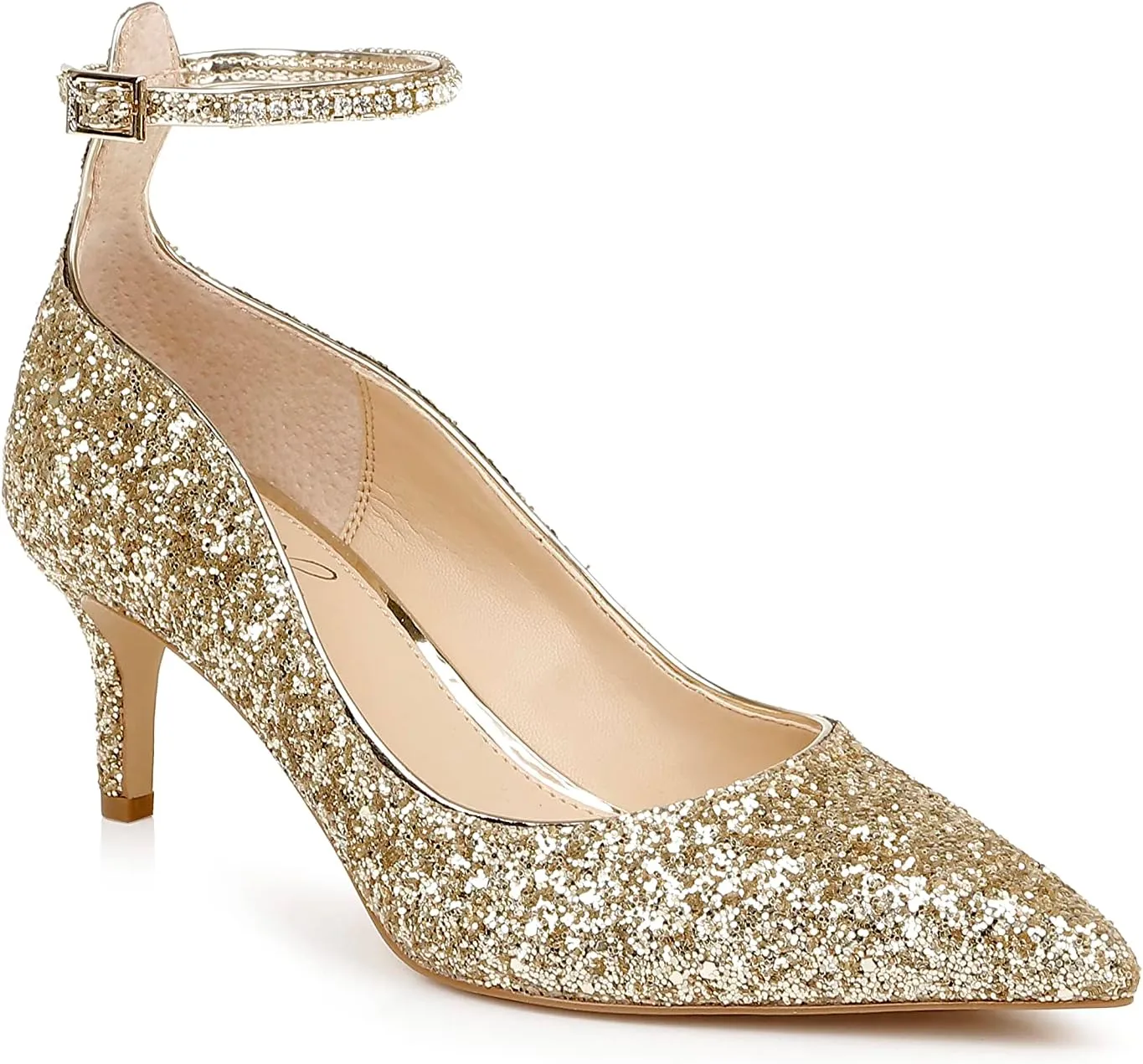 Jewel Badgley Mischka Jamila Ankle Strap Kitten Heel