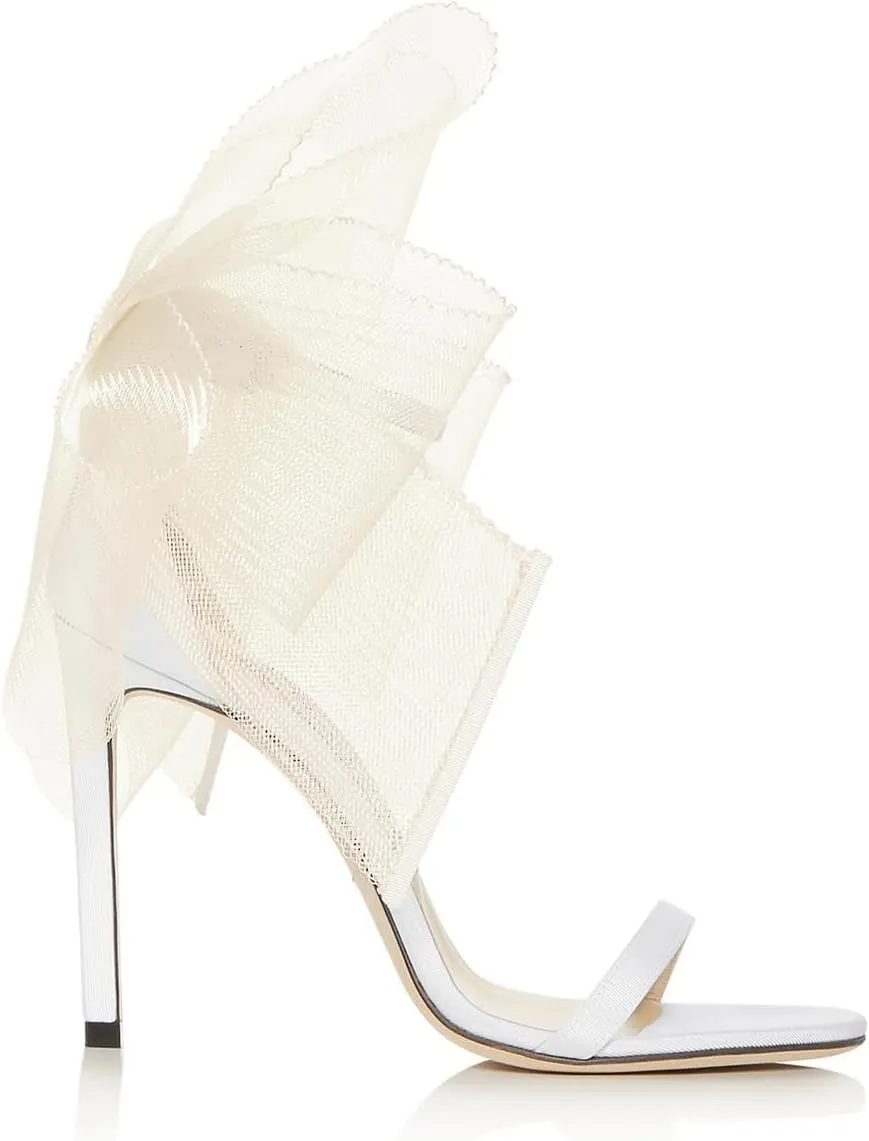 Jimmy Choo Womens Aveline 100 Bow Ankle Strap Heels