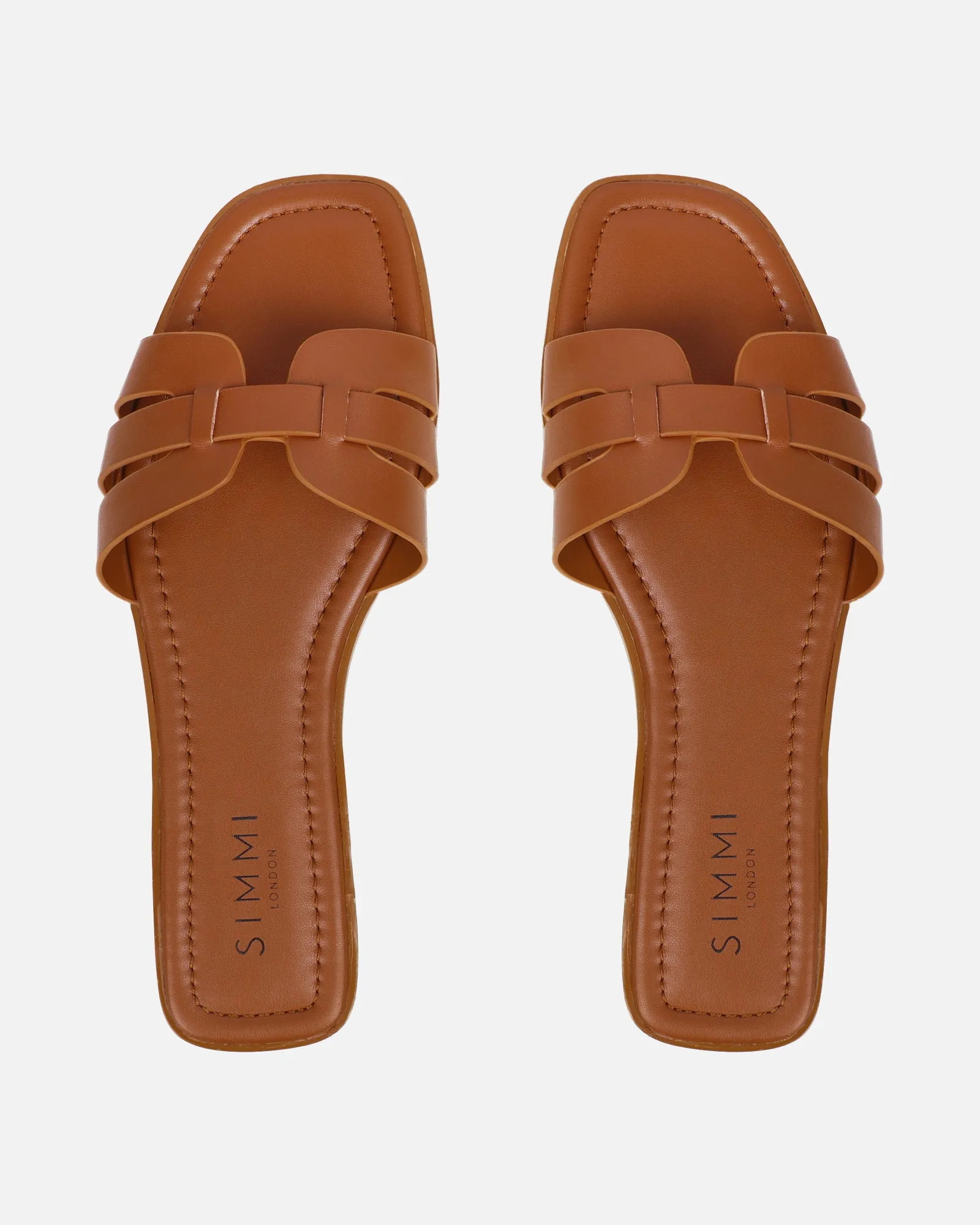 Jorja Tan Slip On Flat Sandals