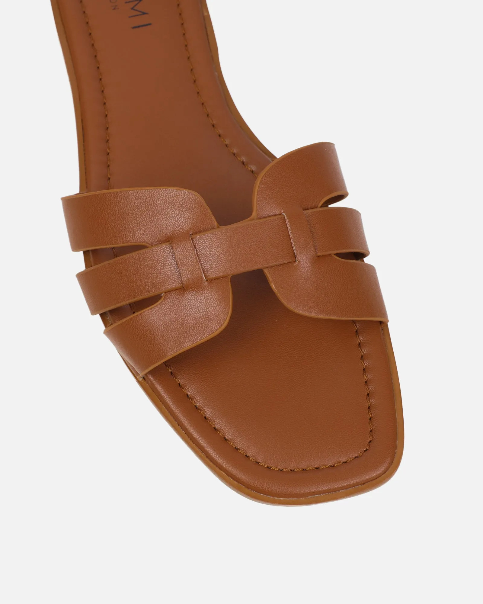 Jorja Tan Slip On Flat Sandals