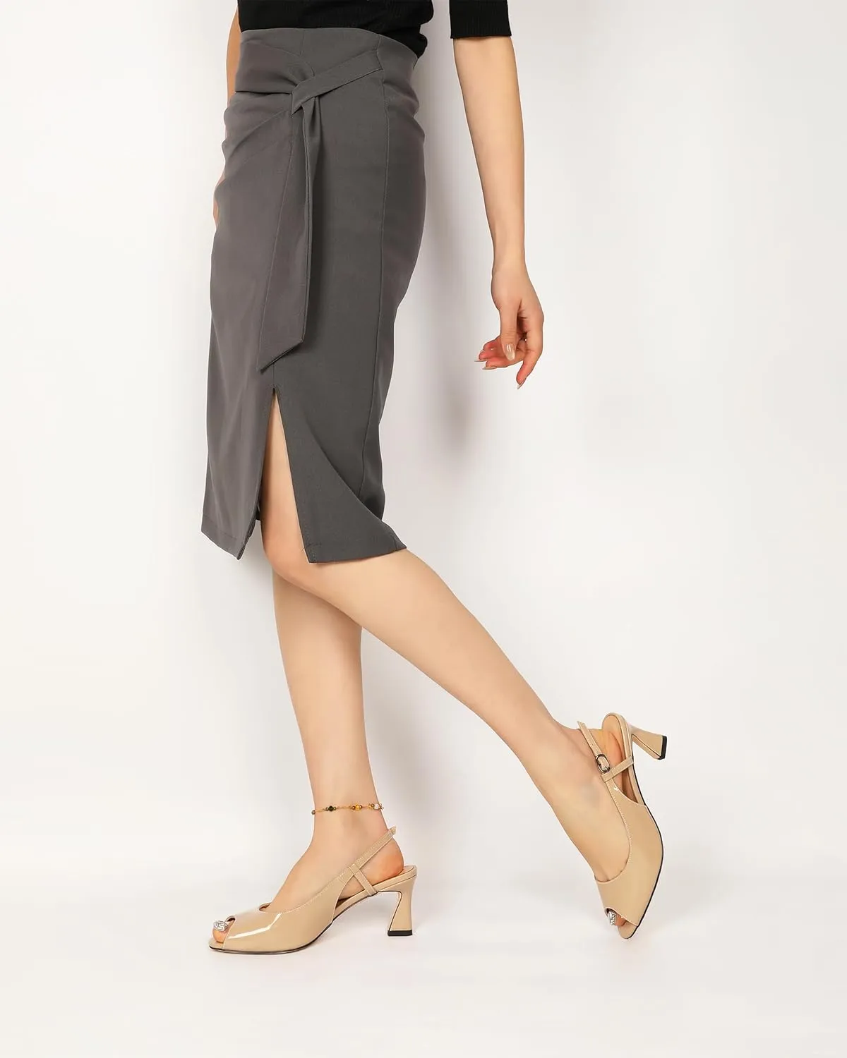 Joseywade Women Slingback Low Kitten Heel Pumps 2.5'' Heeled Sandals Peep Open Toe Ankle Strap Dress Shoes