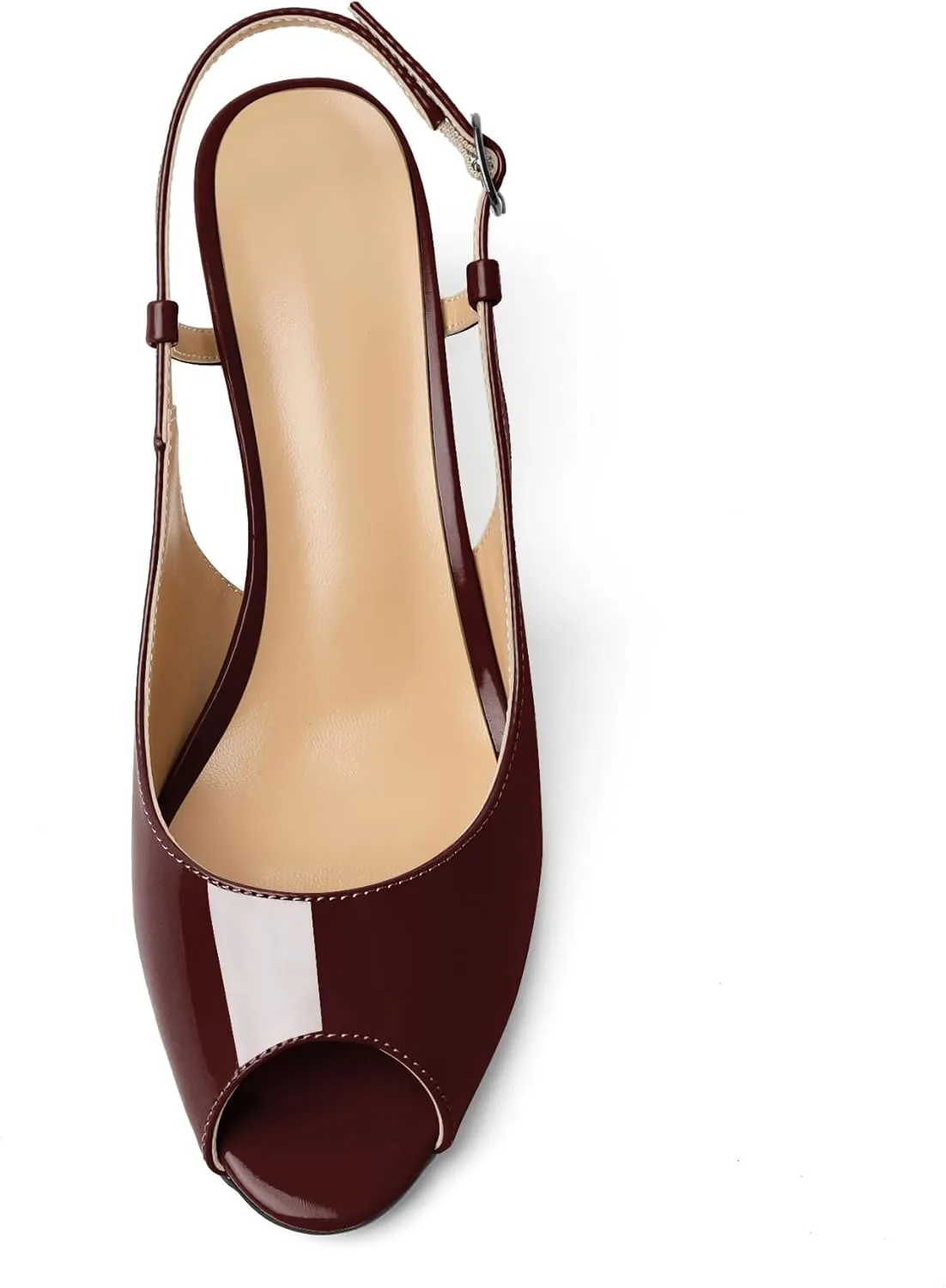 Joseywade Women Slingback Low Kitten Heel Pumps 2.5'' Heeled Sandals Peep Open Toe Ankle Strap Dress Shoes