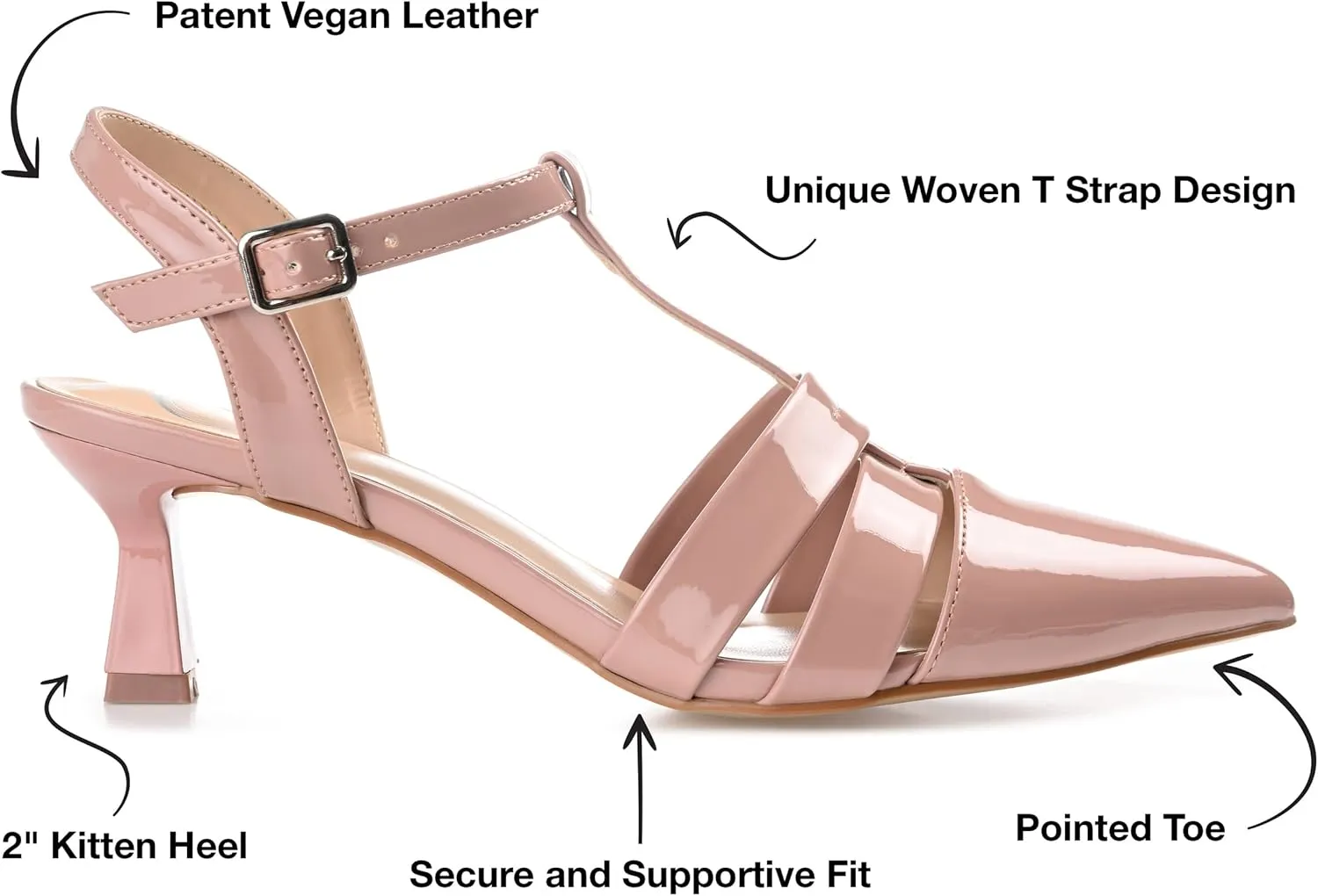 Journee Collection Womens Jazlynn Patent Pointed Toe Pumps